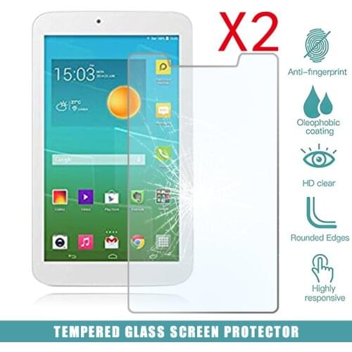 2Pcs Tablet Tempered Glass Screen Protector Cover for Alcatel OneTouch POP 7S HD Eye Protection Explosion-Proof Tempered Film