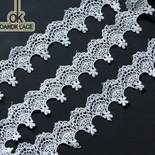 2 Yards High quality Water Soluble Lace Trim Braid Lace DIY Garment Accessories Embroidery Fabric Lace Trims