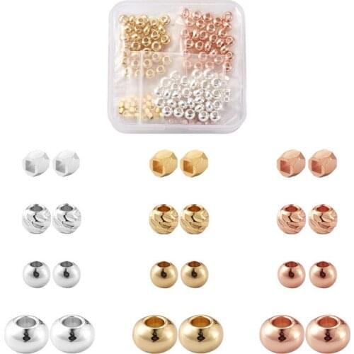 360pcs/box Brass Spacer Beads End Seed Beads Rondelle Round Column for Jewelry Making DIY Bracelet Handmade Supplies
