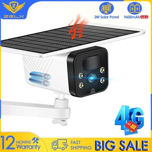 4G Solar Security Camera 1080P Video Surveillance CCTV Camera WiFi Wireless Battery Outdoor PIR Motion Detection Two Way Audio
