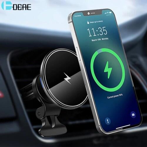 Automatic Magnetic Fast Wireless Car Charger Mount For iPhone 12 Pro Max Mini Magnet Case 15W PD Qi 360° Air Vent Phone Holder