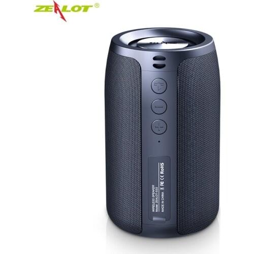 ZEALOT S32 TWS Bluetooth Portable Speaker Outdoor Waterproof Wireless Mini Column Box Speaker Support TF card FM Stereo 3D Hi-Fi