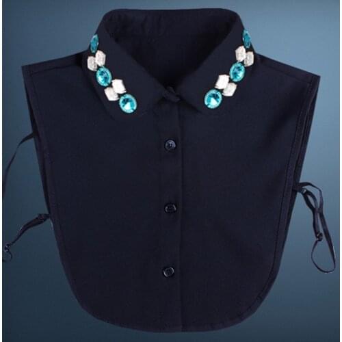 Colourful Stones Slim Fit women fake collar shirt Dickey Daily Wear for Pullver sweater Removable Winter Halt Shirt Garment