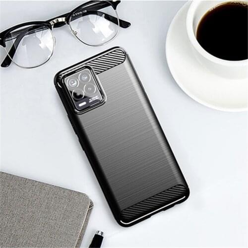 For Oppo Realme 8 Pro Case Bumper Rubber Silicone Carbon Fiber Cover For Oppo Realme 8 Pro Back Case For Realme 8 Pro Case 6.4"