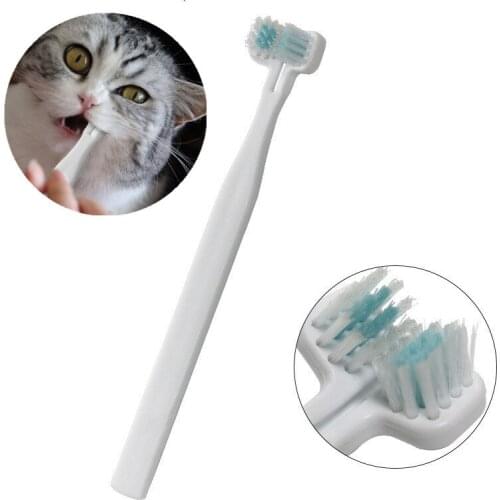 Double Heads Pet Toothbrush Soft Brushing Dogs Cats Teeth Cleaning Freshener Protection Oral Care For Pet Dog Cat Supplies