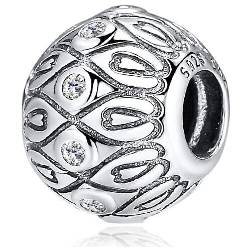 Fits for Pandora Charms Bracelets Necklaces 100% 925 Sterling Silver Jewelry Elegant Lines Beads Free Shipping