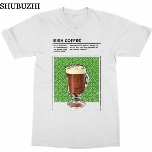 Irish Coffee T-Shirt Mixed Drink Cocktail Alcohol Bartender Booze Happy Hour New cotton Fashion Cotton O-Neck T-shirt
