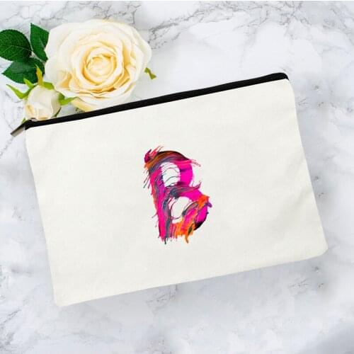 Art Letters Cosmetic Bag for Makeup Pouch Bags Women Mini Woman Travel Organizer Handbags Make Up Special Pencil Cases