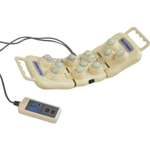 Infrared heated magnetic jade stone Foldable 11 natural Jade balls handhold physical therapy heating waist support massage