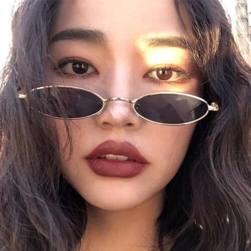 Fashion Brand Designer Small Oval Hiking Sunglasses Women Men Clear Color Lenses Unisex Ellipse Sun Glasses for Female UV400