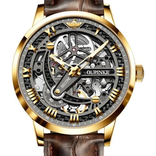 Automatic Watch Men Luxury Mens Mechanical Watch Dress 41mm Stainless Steel Luminous Sapphire Glass Wristwatch OUPINKE New 2021