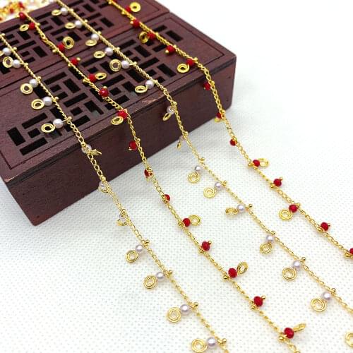 New Fashion Crystal Pearl Metal Jewelry Chain Combination Making Necklace Bracelet Accessories Wholesale Creative Female Gift