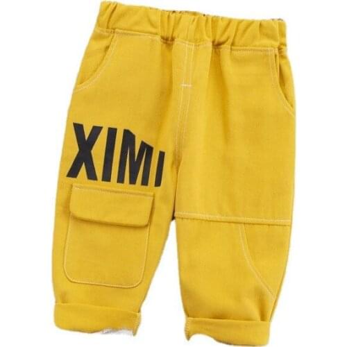 New Spring Autumn Children Casual Elastic Band PPants Kids Cartoon Overalls Infant Fashion Clothes Baby Letter Cotton Trousers