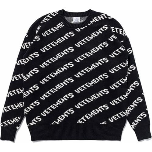 VETEMENTS Ins new VTM vehicles casual hip hop high street jacquard knitted cardigan for men and women