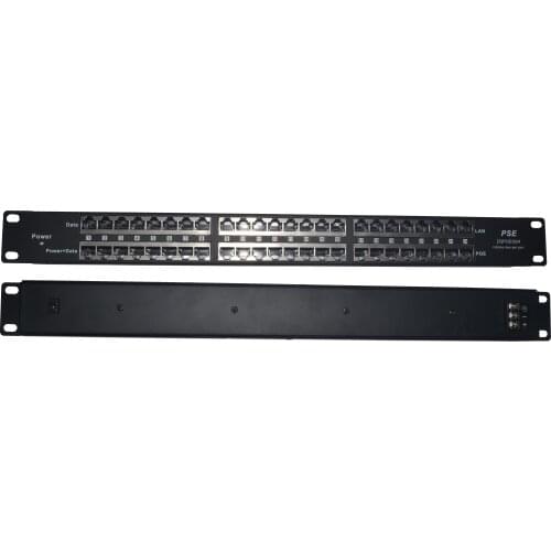 POE-24-1U Passive PoE injector 24 Port Mid-span POE Patch Panel Rack mount PoE Injector powered up to 24 IP Cameras