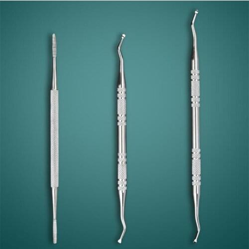 3 Pcs/Set Professional Double Side Ingrown Toe Nail Lifter File Manicure Pedicure Care Correction Tool Nail Care