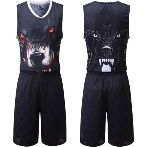 Professional Training Basketball Suit Man Custom Back Heart Jersey Ball Pants Domenicblack And White Basketball Shirt