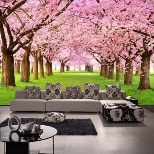 Drop Shipping Photo Wallpaper 3D Stereo Custom Peach Blossom TV Wall Background Mural Living Room Lobby High Qulity Wallpaper