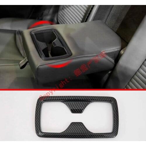 Carbon Fiber Style Interior Rear Cup Drink Holder Cover Trim Bezel Frame Molding Garnish For Toyota Rav4 2019 2020