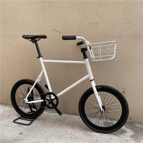 20 Inch High Carbon Steel Frame Fixed Gear Bike BMX Girls Student Movement Space Vehicles With Basket