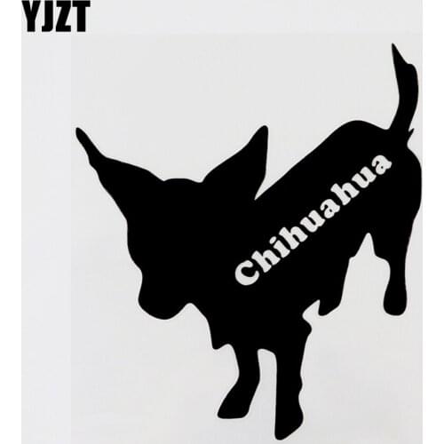 YJZT 11.5CM×13CM Interesting Animal Chihuahua Vinyl Decal Motorcycle Car Sticker 8C-0249