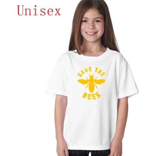 Save the bees bug yellow girls tshirt kids clothes shirts for teenage girls baby girl clothes colorful fashionable
