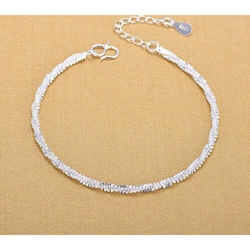 925 Sterling Silver Adjustable Link Chain Bracelets Jewelry For Woman Party Accessories sl392