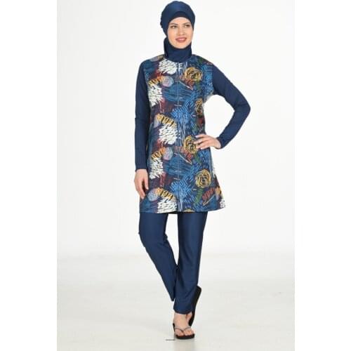 Women 3'lü Full Off Hijab Swimwear Turkish' Muslim Swimsuit Burkinis Modest Clothing Islamic Long Sleeves Hijab Full Cover Swim