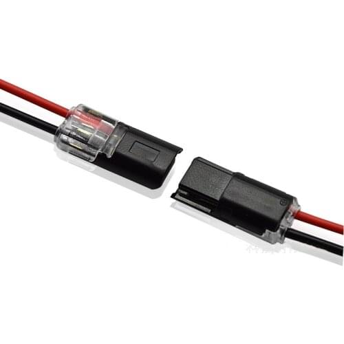 10pcs 2 Pin Pluggable Spring Scotch Lock Wire Connector For 22-20 AWG Wire Quick Splice Connector Cable Crimp Terminal Blocks