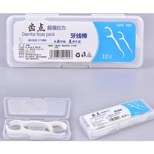 10pcs/box Dental Floss Flosser Picks Teeth Toothpicks Stick Tooth Clean Oral Care 7.5cm Random Package