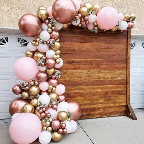148pcs Rose Gold Balloon Garland Arch Kit Wedding Birthday Party Decoration Kids Globos Chrome Gold Latex Ballon Baby Shower