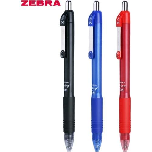 3pcs Zebra C-JJ3 Z-Grip Gel Ink Pen Rollerball Pen Writing Sarasa Push Clip 0.5mm Japan Black/Blue/Red Ink Colors for Choose