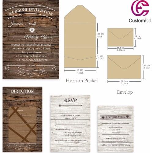 30pcs/lot personalized pocket card set craft pocket envelop+matching envelop+card+RSVP free shipping PKEE004V103