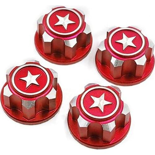 4pcs RC Car Aluminum 17mm Hex Wheel Nuts Dustproof Anti-Skid Non-slip for 1/8 Traxxas X-Maxx Summit E-Revo ARRMA Buggy RC Truck