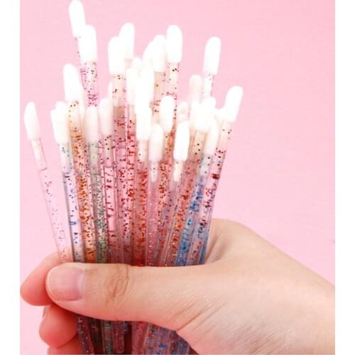 50/100Pcs Disposable Lip Brush Eyelash Brushes Crystal Lashes Micro Brushes Eyelash Extension Applicator Cleaner Beauty Tools