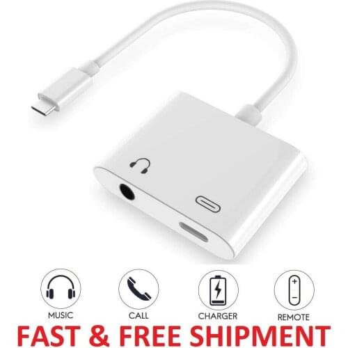 USB Type C to 3.5mm Aux + Type C Adapter Headphone Jack Splitter Audio Charging