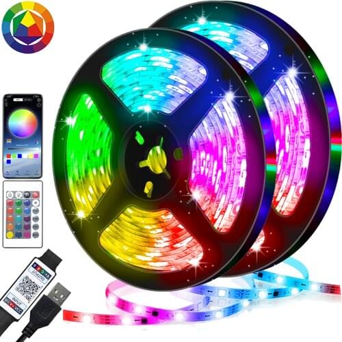 Bluetooth Control RGB 5050 2835 LED Lights Strip USB 5V Flexible Lamp Tape Diode Festival Fita Bedroom Tira Luces TV PC Desk Luz