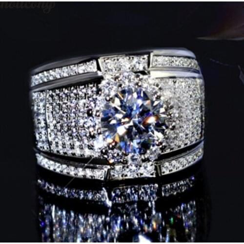 Choucong Solitaire Male Promise Ring 925 Sterling Silver AAAAA cz Engagement Wedding Band Rings For Women Men Party Jewelry Gift