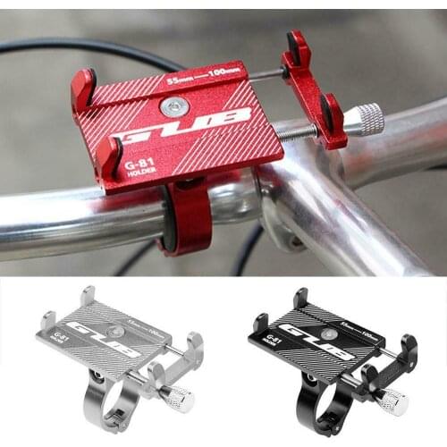 Bicycle Phone Holder Bike Handlebar Scooter Aluminum Alloy Clip Stand GPS Bicycle Mount Bracket for 3.5-6.2inch Smartphone FS