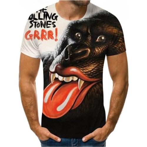 Monkey O-neck hip-hop oversized sleeve short 3D printing summer 2021 hot sale T-shirt fashion casual sports breathable