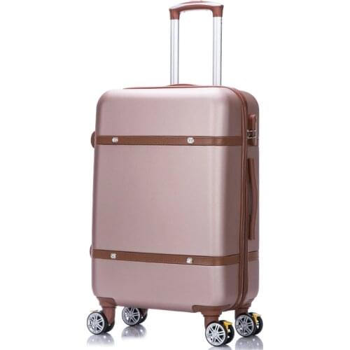 Letrend Korean ABS+PC Rolling Luggage Spinner Trolley Women Travel Bag 20 inch Cabin Suitcases Wheel 24/26 inch Retro Trunk