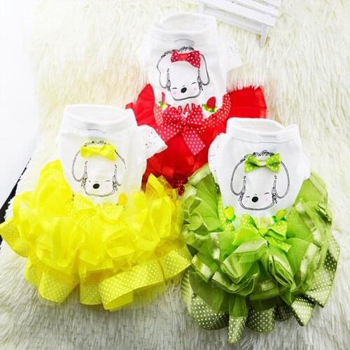 Summer Dress for Pets for Small Dogs Wedding Dress Tutu Skirt Clothes Luxury Princess Pet Clothes Fruit Design For Chihuahua