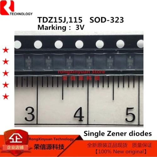 TDZ15J,115 Marking: 3V SOD-323F TDZ15J TDZ2V4J TDZ2V7J TDZ3V0J TDZ3V3J TDZ3V6J TDZ3V9J TDZ4V3J TDZ4V7J TDZ5V1J TDZ10J TDZ6V8J