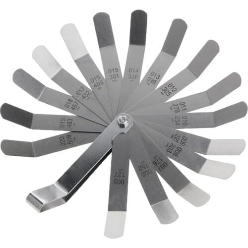 Metric Offset Feeler Gauge High Strength Metric 0.127-0.508mm Valve Offset Feeler Gauge 16 Blade