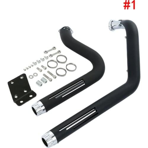 Motorcycle Mufflers Staggered Shortshots Short Exhaust Pipes W/ Heat Shields For Harley Softail 2006-2017 2016