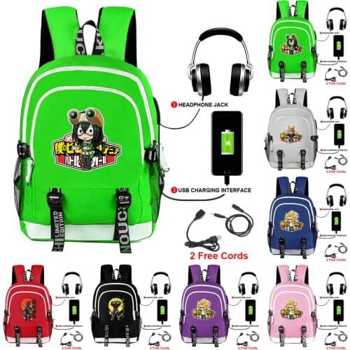 My Hero Academia Backpack For Teenage Boys Girls Casual Backpack School Bag With Usb Charging Backpack