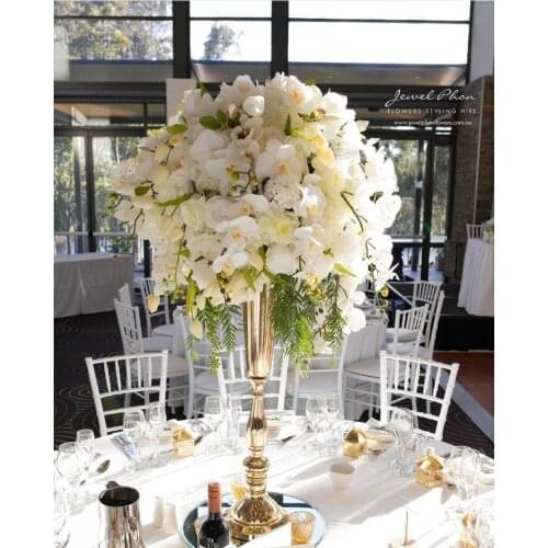 New style Wedding Metal Gold Color Flower Vase Column Stand for Wedding Centerpiece Decoration