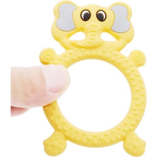 Silicone Teethers Animal Elephant Baby Ring Teether Silicone Chew Charms Baby Teething Gift Toddler Toys