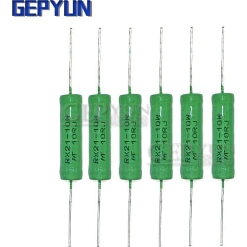 5PCS RX21 10W Wire Wound 5% Resistance Gepyun 1R 10R 100R 1K 10K 12K 15K 18R 20R 22R 24R 27R 30R 33R 36R Resistor RX21-10W