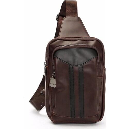 Men Messenger Bags Hot PU Leather Crossbody Shoulder Bag Famous Mans Leather Sling Chest Bag Fashion Functional Casual Handbag